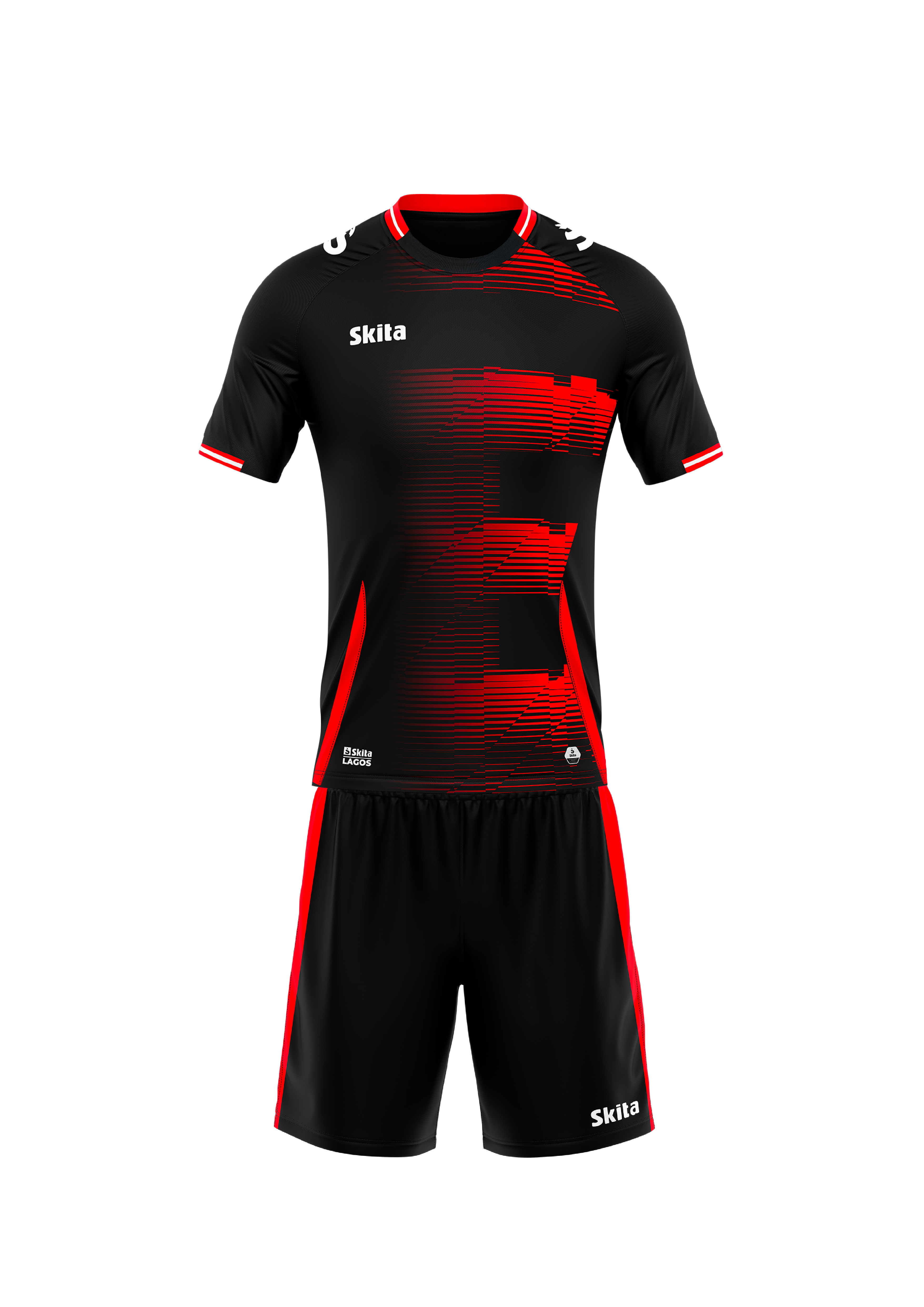 Maillot/short LAGOS (Rouge /Bleu nuit)