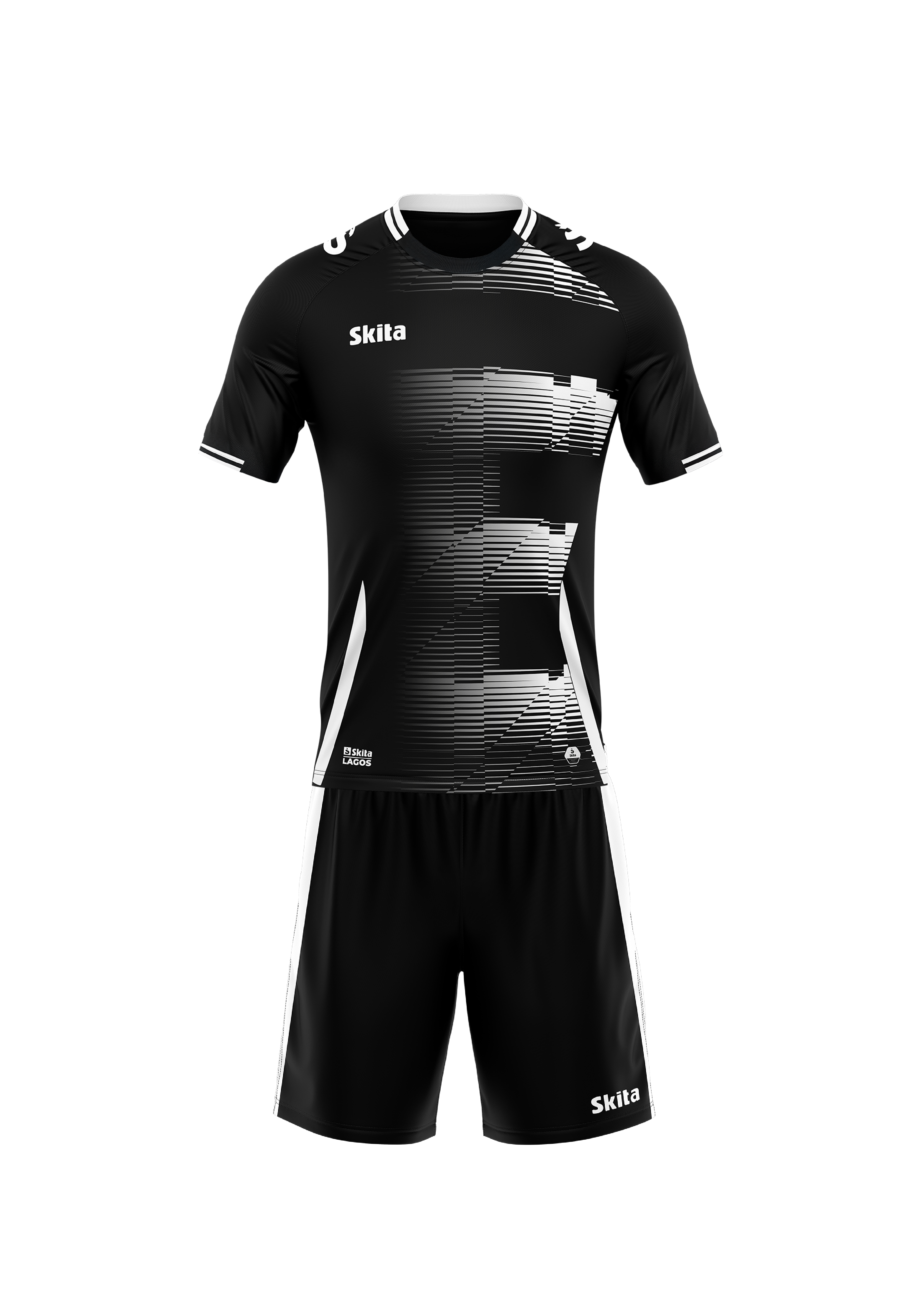 Maillot/short LAGOS noir/blanc