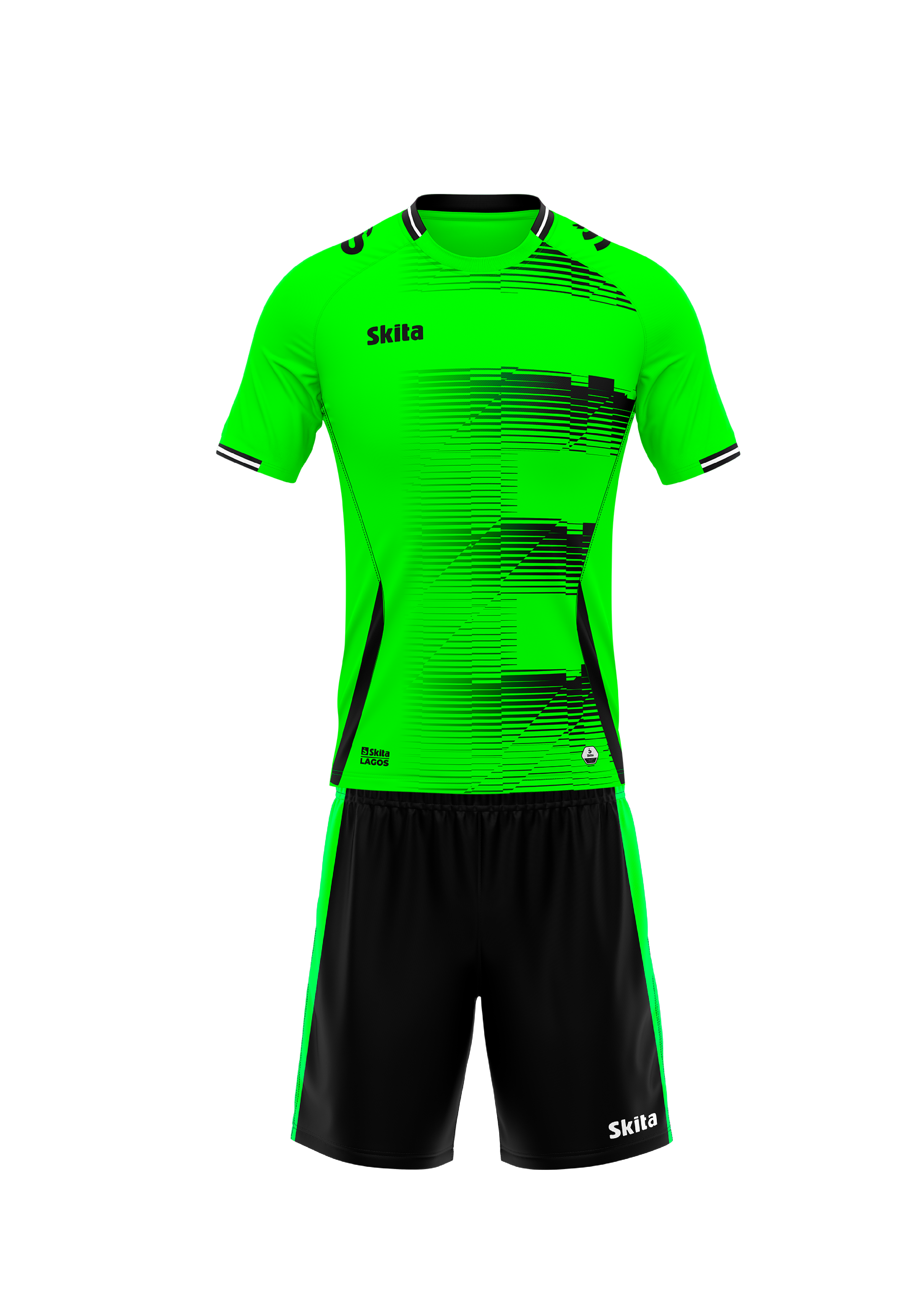 Maillot/short LAGOS (Vert fluo/Noir)
