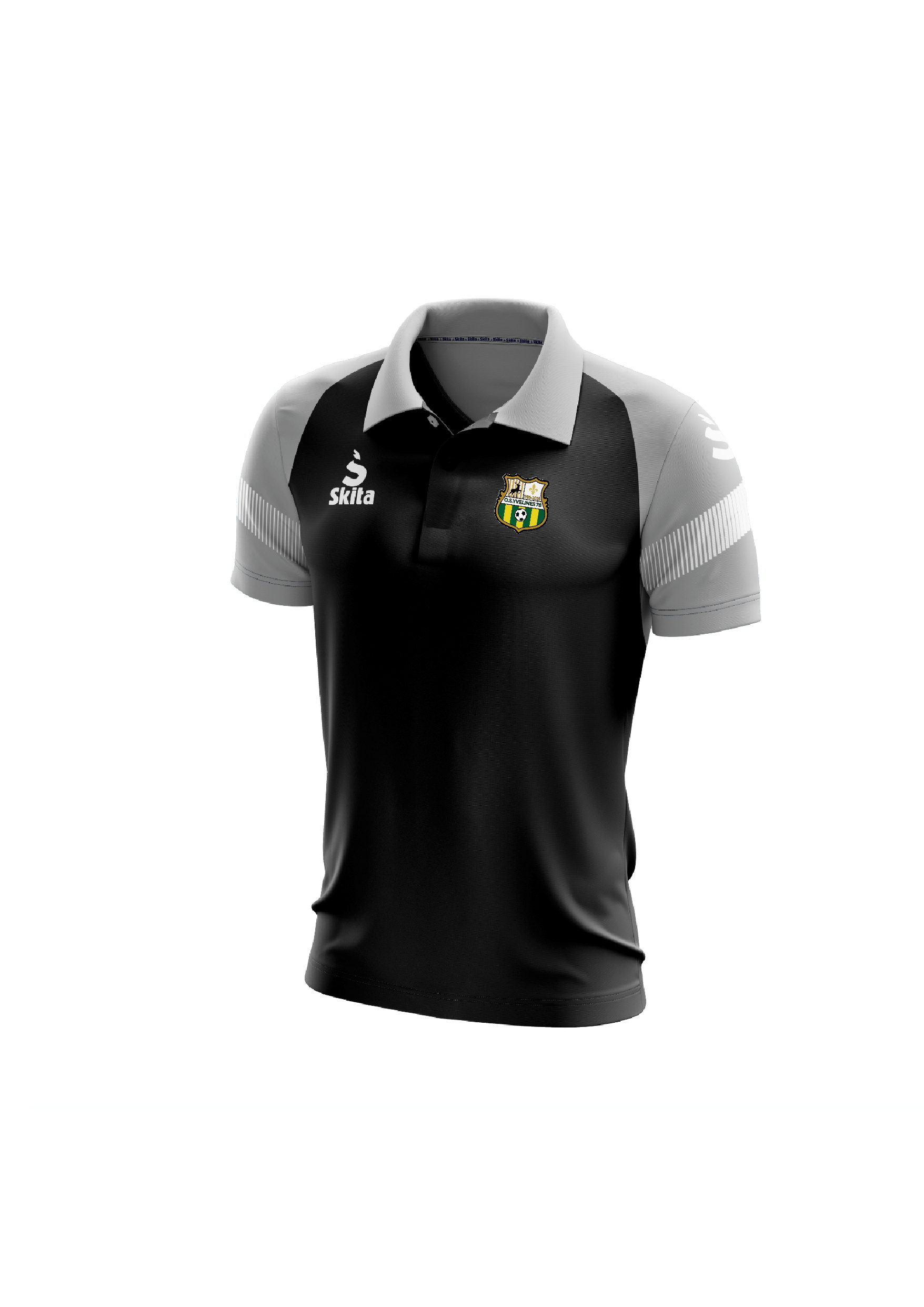 Polo ALVOR noir/gris ((O.S.YVELINES 78)