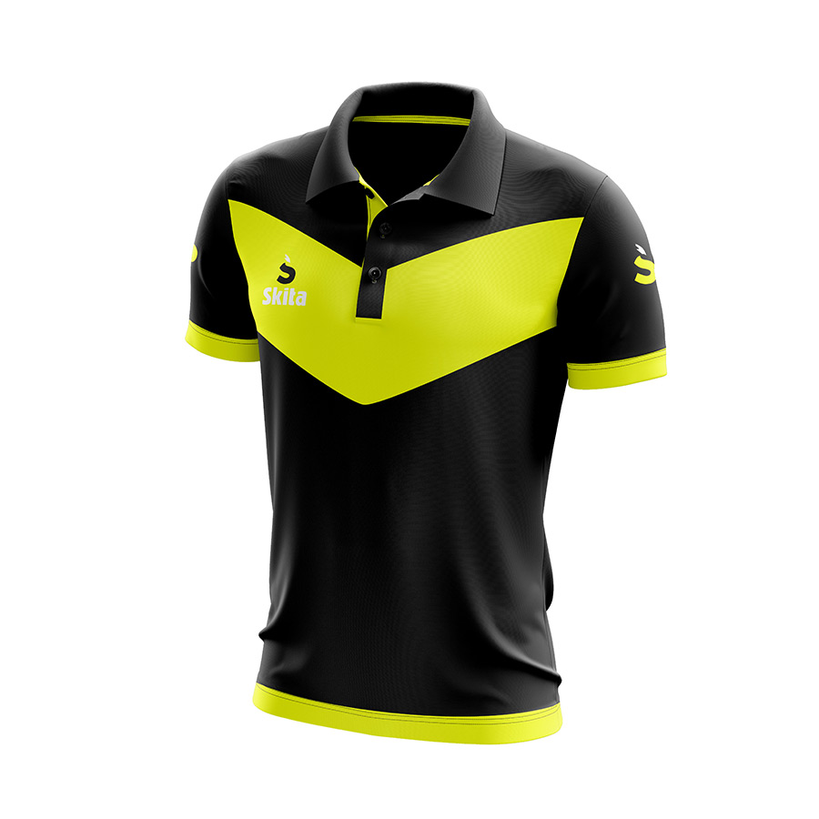 Polo PORTO (noir/jaune fluo)